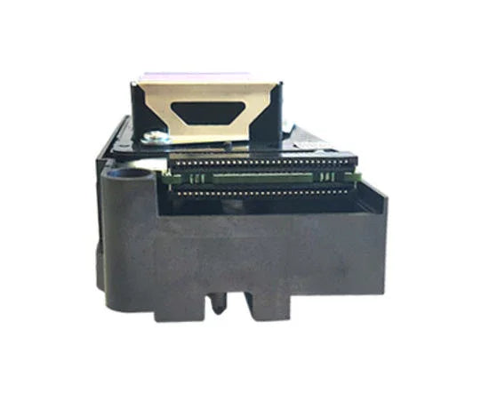 close-up of DTG printer printhead component on a white background